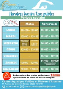 Horaires tous publis période scolaire