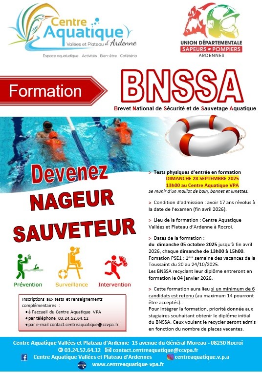 Informer les gens des modalités d'entrée en formation BNSSA