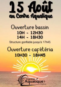 Ouverture du Centre Aquatique VPA (ROCROI) samedi 15 août