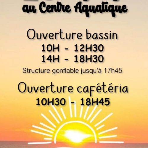 Ouverture du Centre Aquatique VPA (ROCROI) samedi 15 août